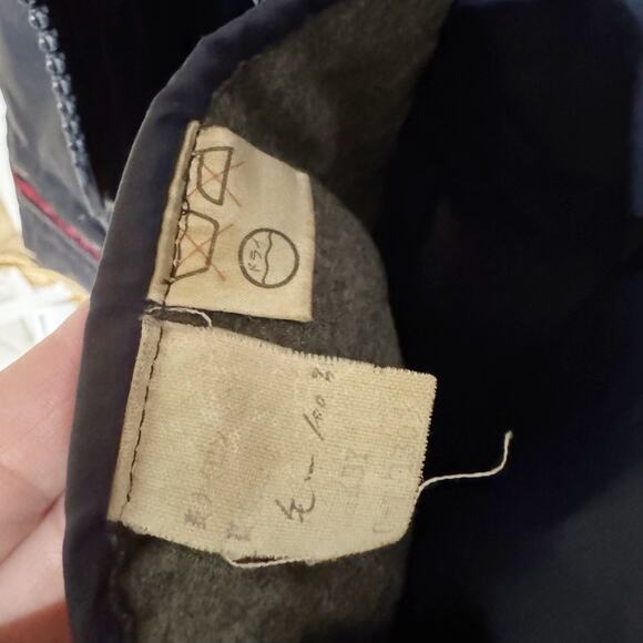 VAN JAC Japanese Brand Vintage Airline Parka Jacket Navy Blue Fur Hood Medium - Picture 8 of 9